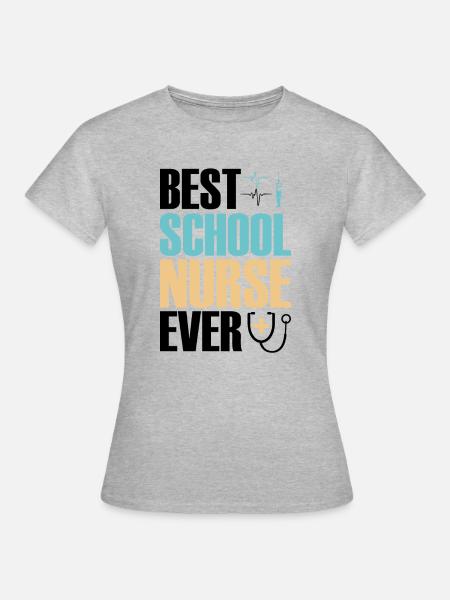 Beste Schulkrankenschwester - Frauen T-Shirt - Grau meliert