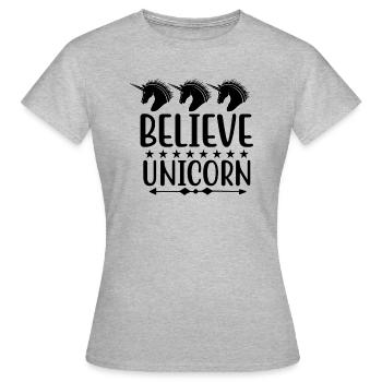 Belief in Unicorn Unicorn - Women's T-Shirt - heather grey - Front - AI Model Female 172 dark (172cm)