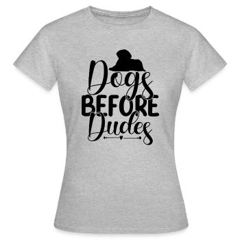 Hunde vor Kerlen - Frauen T-Shirt - Grau meliert - Vorne - AI Model Female 172 dark (172cm)