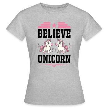 Belief in Unicorn Unicorn - Women's T-Shirt - heather grey - Front - AI Model Female 172 dark (172cm)