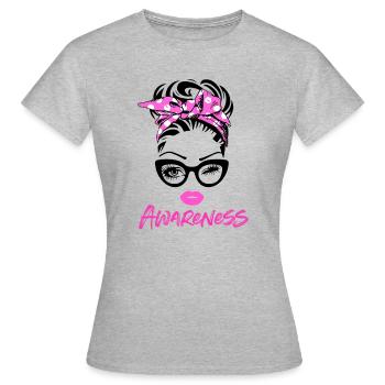 Breast Cancer Awareness - Women's T-Shirt - heather grey - Front - AI Model Female 172 dark (172cm)