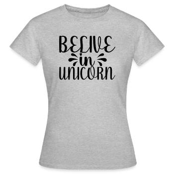 Belief in Unicorn Unicorn - Women's T-Shirt - heather grey - Front - AI Model Female 172 dark (172cm)