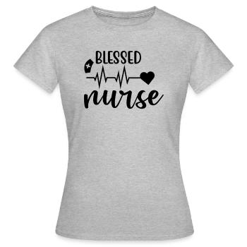 Blessed Nurse - Women's T-Shirt - heather grey - Front - AI Model Female 172 dark (172cm)