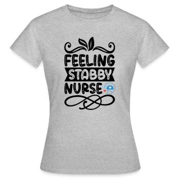 Infirmière épineuse - T-shirt Femme - gris chiné - Devant - AI Model Female 172 dark (172cm)
