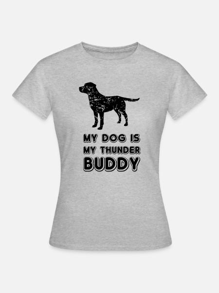 Mein Hund ist mein Thunder Buddy - Frauen T-Shirt - Grau meliert