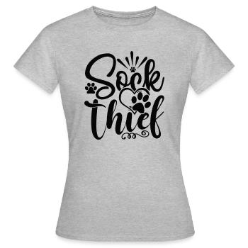 Voleur de chaussettes - T-shirt Femme - gris chiné - Devant - AI Model Female 172 dark (172cm)