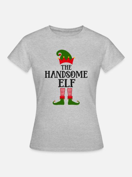 Der gutaussehende Elf Weihnachtszeit - Frauen T-Shirt - Grau meliert