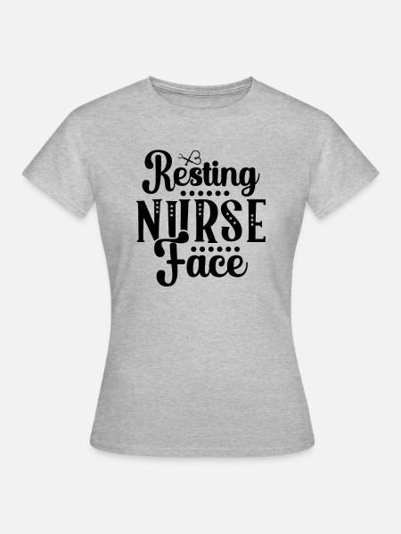 Resting nurse face - Frauen T-Shirt - Grau meliert