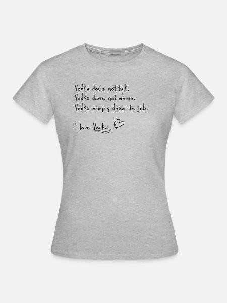 Ich liebe Vodka - Frauen T-Shirt - Grau meliert