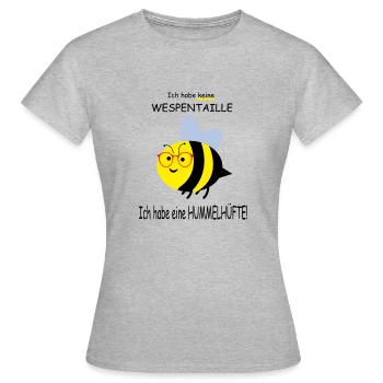 Biene lustiger Spruch Bienen - Frauen T-Shirt - Grau meliert - Vorne - AI Model Female 172 dark (172cm)