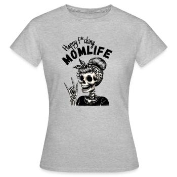 Happy f*cking Momlife - Frauen T-Shirt - Grau meliert - Vorne - AI Model Female 172 dark (172cm)