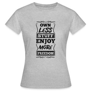 Minimalisme - Liberté - T-shirt Femme - gris chiné - Devant - AI Model Female 172 dark (172cm)