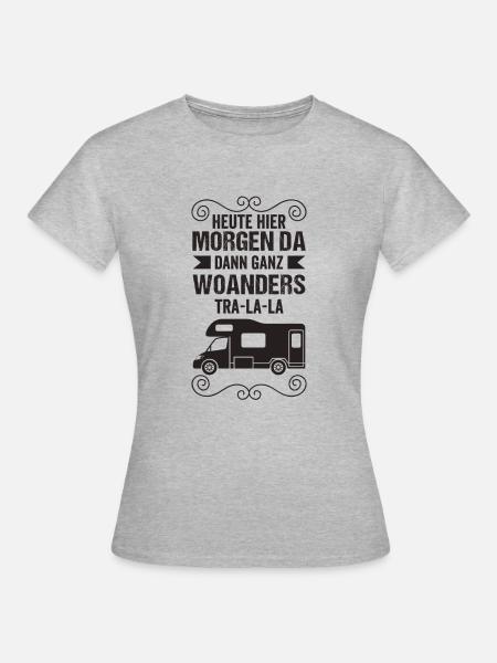 Wohnmobil - Frauen T-Shirt - Grau meliert