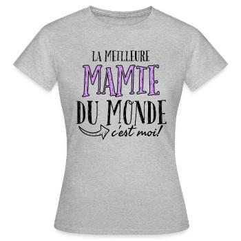 La meilleure mamie du monde c'est moi. - T-shirt Femme - gris chiné - Devant - AI Model Female 172 dark (172cm)