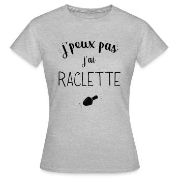 j'peux pas j'ai raclette - T-shirt Femme - gris chiné - Devant - AI Model Female 172 dark (172cm)