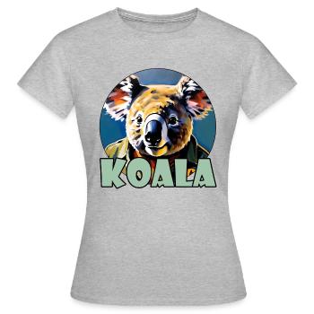 Koala / Tierwelt / Eukalyptus / Baumbewohner / Zoo - Frauen T-Shirt - Grau meliert - Vorne - AI Model Female 172 dark (172cm)