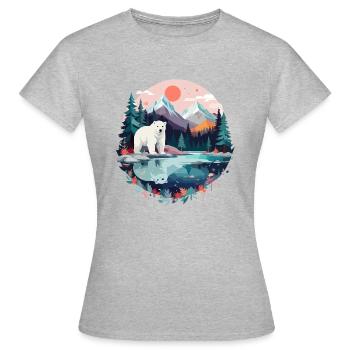 ours polaire faune faune nature nature - T-shirt Femme - gris chiné - Devant - AI Model Female 172 dark (172cm)