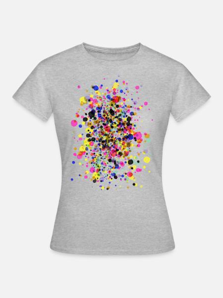 Konfetti super bunt - Frauen T-Shirt - Grau meliert