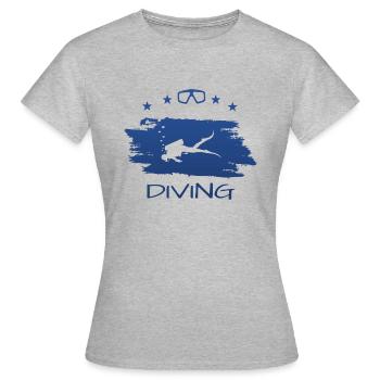 Tauchen Diver Scuba Dive - Frauen T-Shirt - Grau meliert - Vorne - AI Model Female 172 dark (172cm)