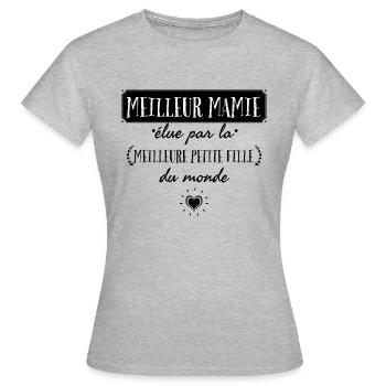Meilleure mamie élue par la meilleure petite fille - T-shirt Femme - gris chiné - Devant - AI Model Female 172 dark (172cm)