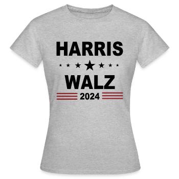 Harris Walz 2024 - Frauen T-Shirt - Grau meliert - Vorne - AI Model Female 172 dark (172cm)
