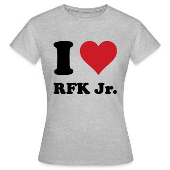I Coeur RFK JR - T-shirt Femme - gris chiné - Devant - AI Model Female 172 dark (172cm)