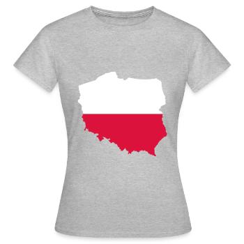 Pologne - Pologne - Polska - T-shirt Femme - gris chiné - Devant - AI Model Female 172 dark (172cm)