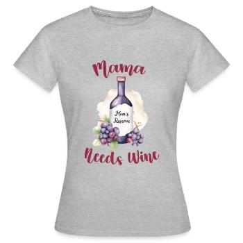 Maman a besoin de vin Fête des mères mignonne 2024 - T-shirt Femme - gris chiné - Devant - AI Model Female 172 dark (172cm)