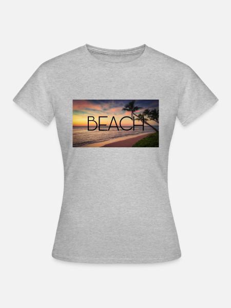 Beach - Frauen T-Shirt - Grau meliert