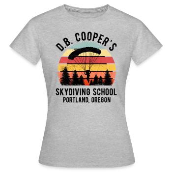 DB Coopers Skydiving School Portland Oregon - Women's T-Shirt - heather grey - Front - AI Model Female 172 dark (172cm)