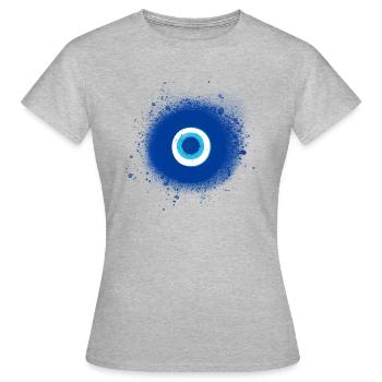 Oeil,Oeil Bleu,Mauvais Œil,Nazar,Fatima - T-shirt Femme - gris chiné - Devant - AI Model Female 172 dark (172cm)