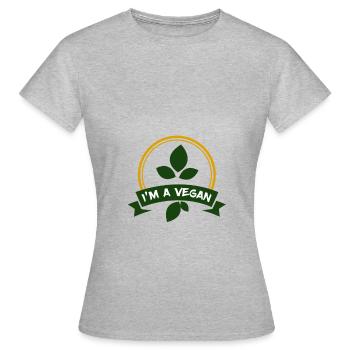 Je suis végétalien ... je suis végétalien - T-shirt Femme - gris chiné - Devant - AI Model Female 172 dark (172cm)