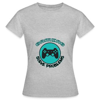 Gaming - T-shirt Femme - gris chiné - Devant - AI Model Female 172 dark (172cm)
