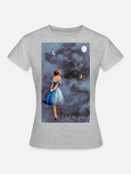 Lost in space. - Frauen T-Shirt - Grau meliert