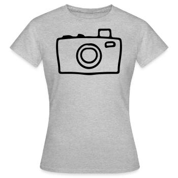 Appareil photo Appareil photo numérique Photographe Photographie - T-shirt Femme - gris chiné - Devant - AI Model Female 172 dark (172cm)