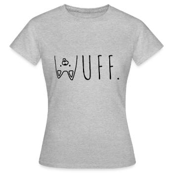 Hund Wuff Wau Wau - Frauen T-Shirt - Grau meliert - Vorne - AI Model Female 172 dark (172cm)