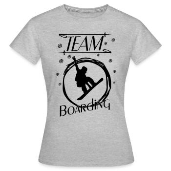 team boarding - Frauen T-Shirt - Grau meliert - Vorne - AI Model Female 172 dark (172cm)