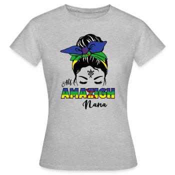 ALL AMAZIGH NANA - FEMME KABYLE - T-shirt Femme - gris chiné - Devant - AI Model Female 172 dark (172cm)