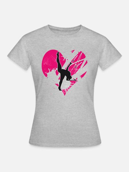 Herz rsg 5 - Frauen T-Shirt - Grau meliert