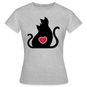 Chats amoureux / Chats amoureux / - T-shirt Femme - gris chiné - Devant - AI Model Female 172 dark (172cm)