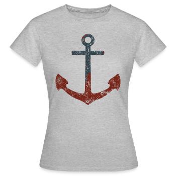 Ancre - T-shirt Femme - gris chiné - Devant - AI Model Female 172 dark (172cm)
