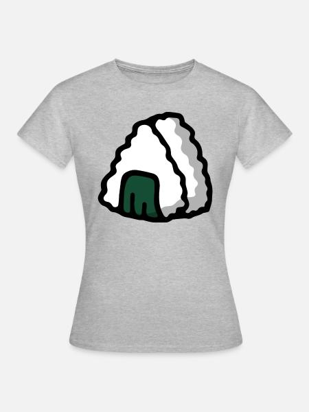 Onigiri Nigiri Sushi - Japanisch Essen japanese - Frauen T-Shirt - Grau meliert