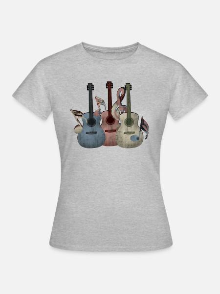Gitarre Gitarren - Frauen T-Shirt - Grau meliert