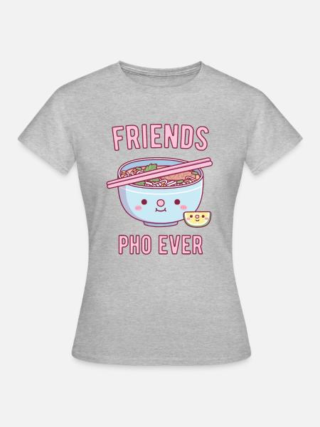 Süße Freunde Pho Ever Pun - Frauen T-Shirt - Grau meliert