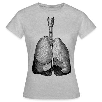 Poumon vintage - T-shirt Femme - gris chiné - Devant - AI Model Female 172 dark (172cm)