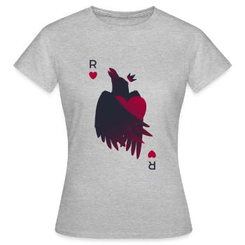Raven Heart - Crow King - T-shirt Femme - gris chiné - Devant - AI Model Female 172 dark (172cm)