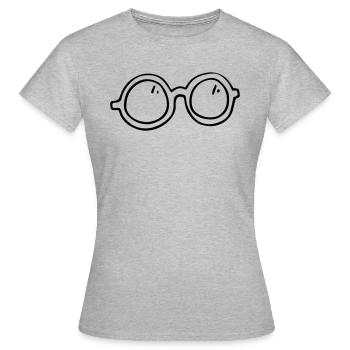 Brille Sehhilfe Brillenschlange Geschenkidee - Frauen T-Shirt - Grau meliert - Vorne - AI Model Female 172 dark (172cm)