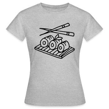 Sushi Cuisine Asiatique Maki - T-shirt Femme - gris chiné - Devant - AI Model Female 172 dark (172cm)