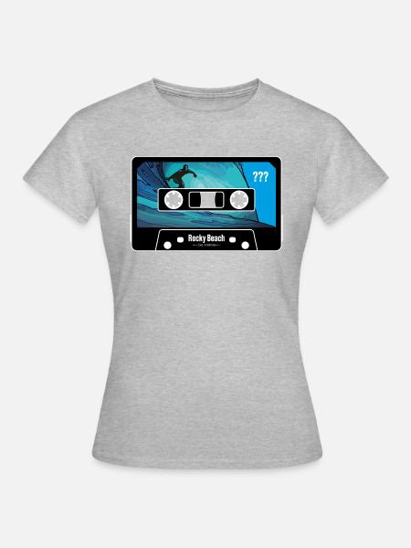 Die drei ??? Rocky Beach Surfen - Frauen T-Shirt - Grau meliert