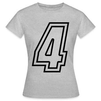 4 Numéro de numéro - T-shirt Femme - gris chiné - Devant - AI Model Female 172 dark (172cm)